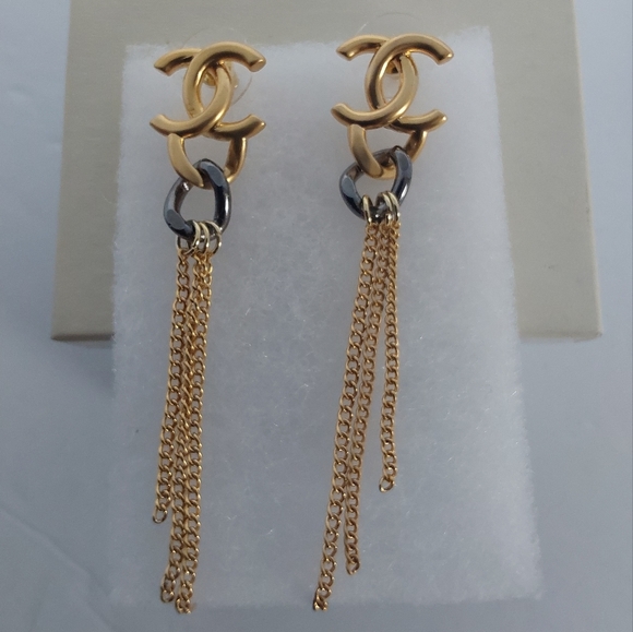 Jewelry - Fashion Earrings Two-toned Drop Chain